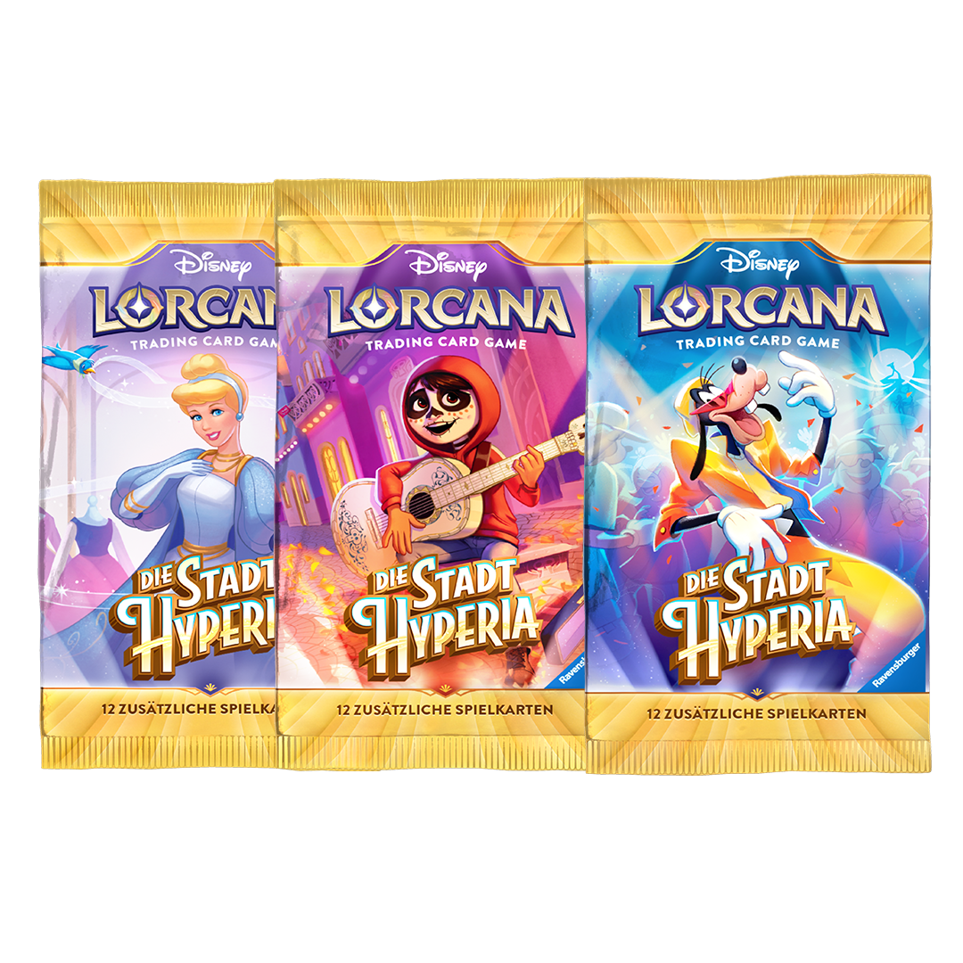 Disney Lorcana Die Stadt Hyperia 3x Booster Deutsch