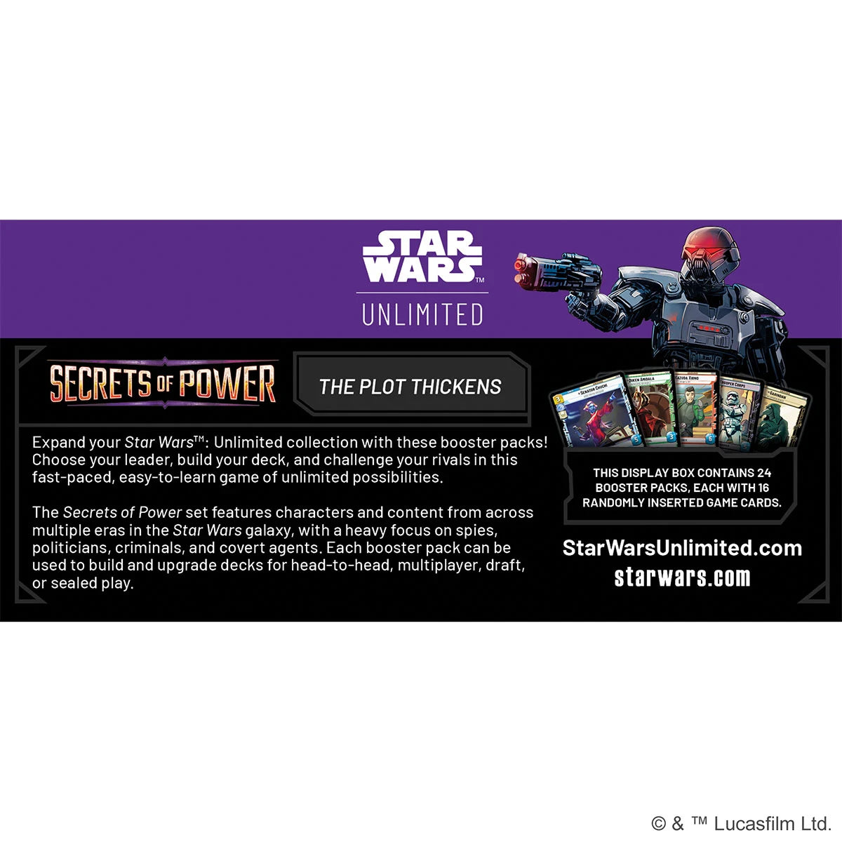Star Wars Unlimited – Secrets of Power Booster-Display - Englisch