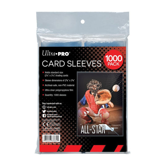 Ultra Pro Clear Card Sleeves: Standard Size - 2.5" x 3.5 1000 Sleeves