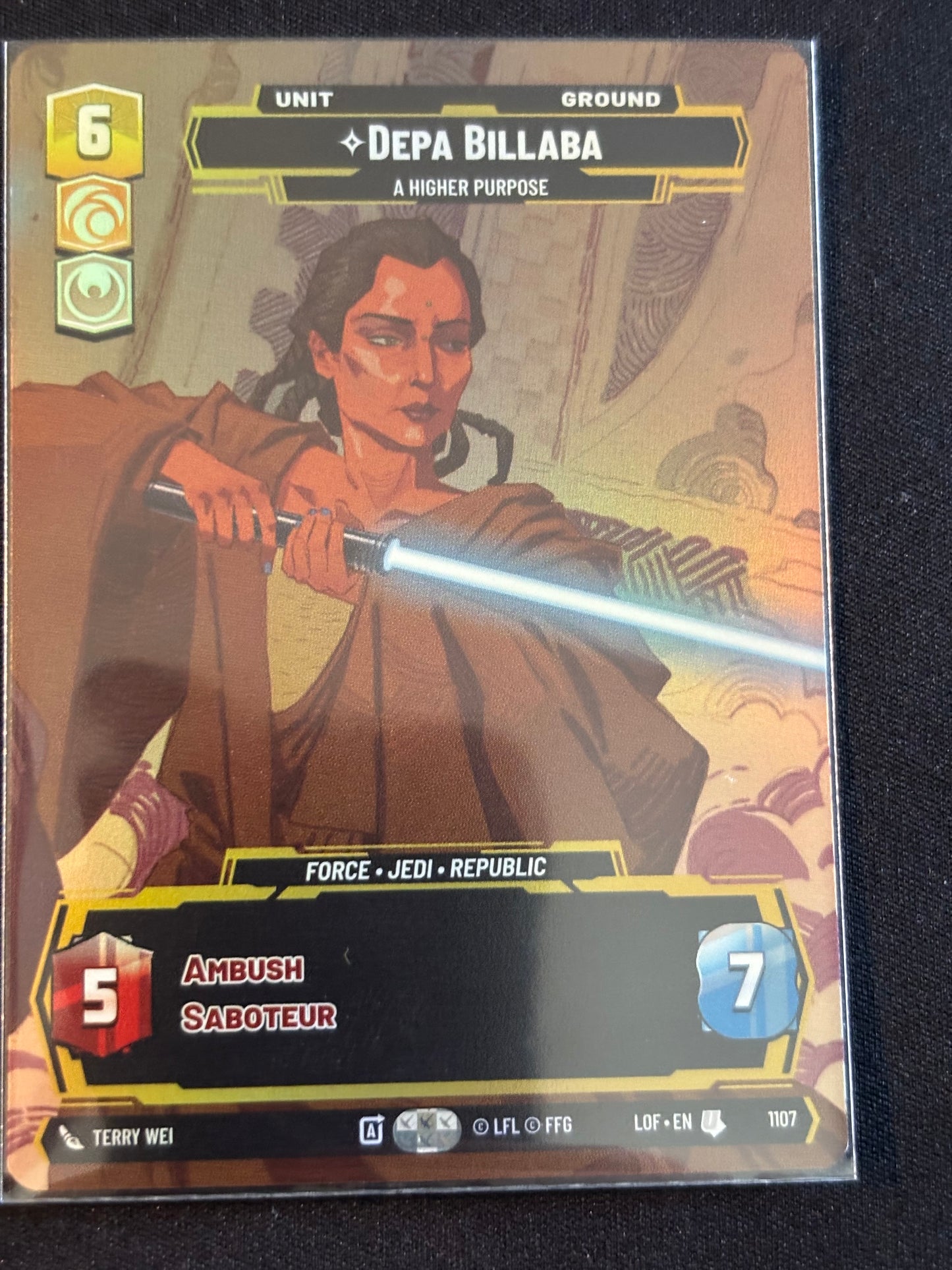 Depa Billaba Prestige Foil - Legends of the Force XLOF 1107 Star Wars Unlimited