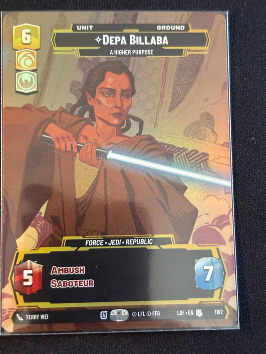 Depa Billaba Prestige Foil - Legends of the Force XLOF 1107 Star Wars Unlimited