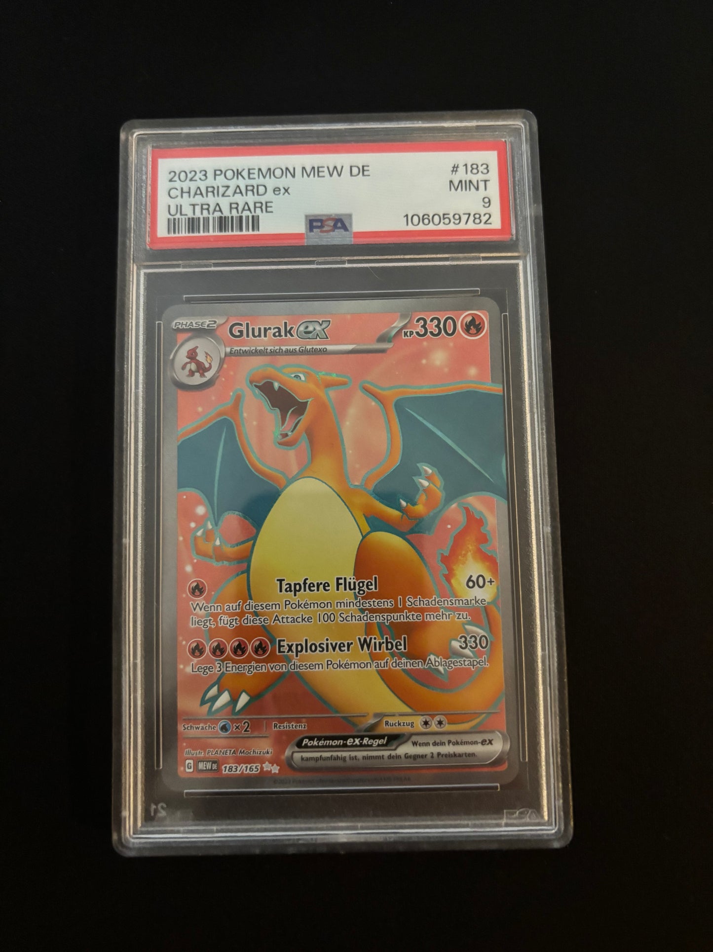 2023 Pokémon MEW DE Glurak EX Ultra Rare PSA 9