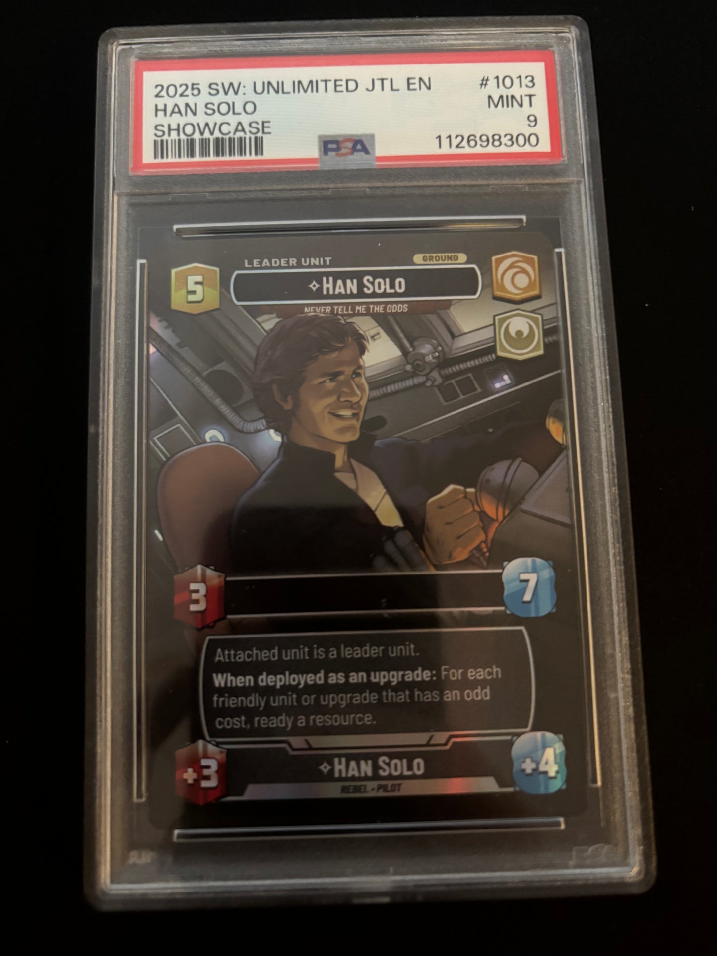 2025 Star Wars Unlimited JTL Han Solo Showcase PSA 9