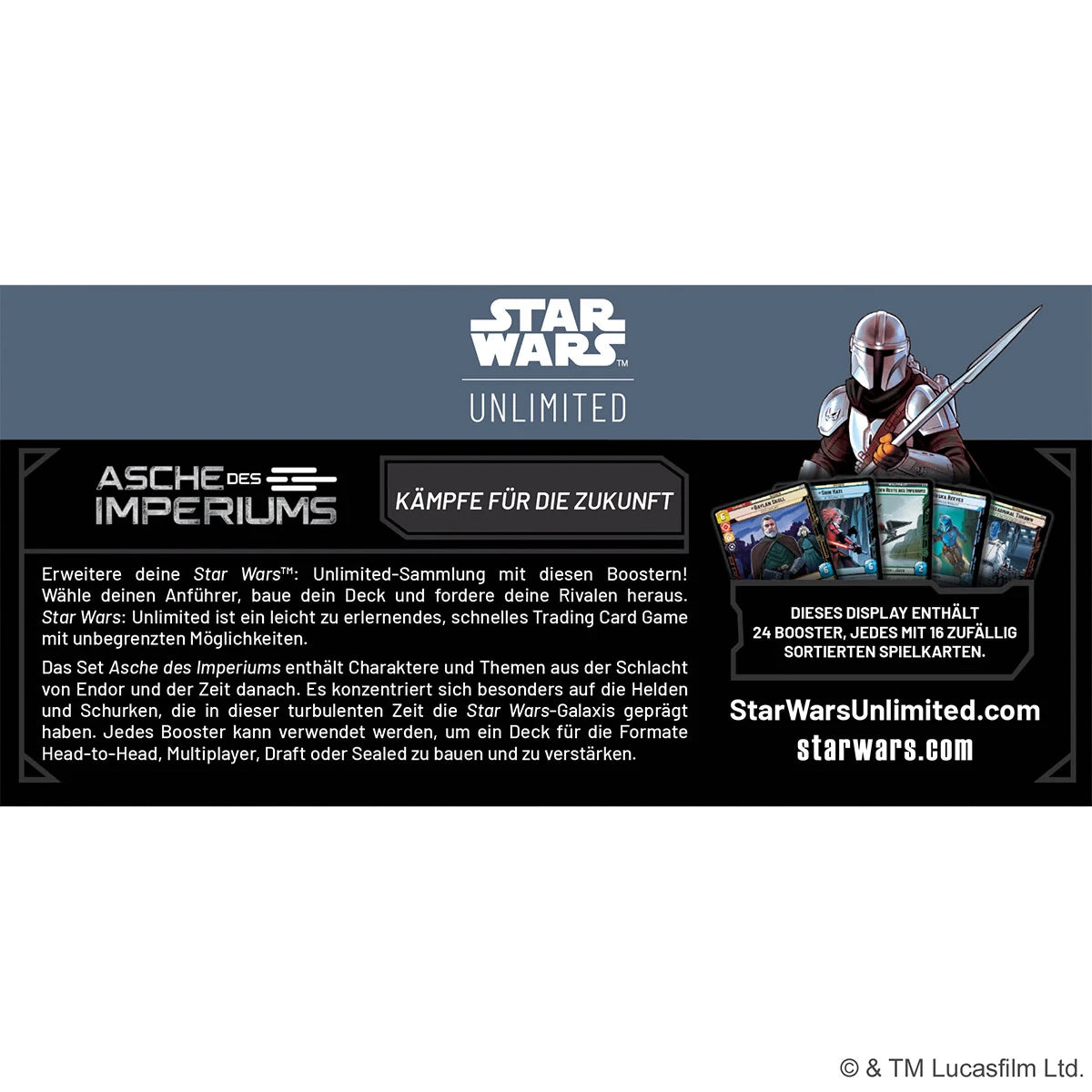 Star Wars Unlimited  Asche des Imperiums Booster-Display Deutsch