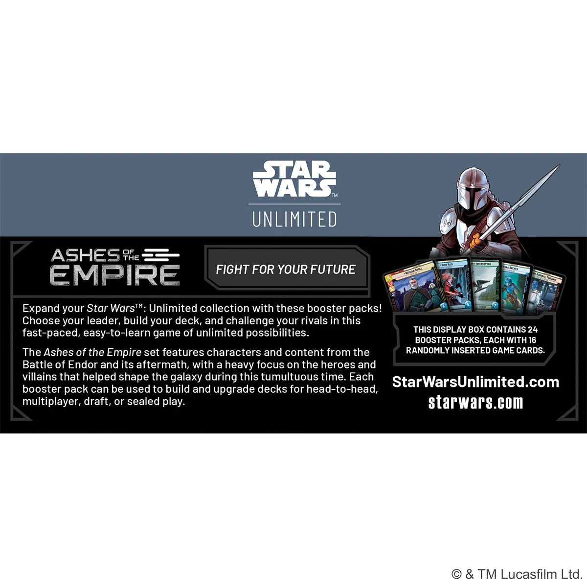 Star Wars Unlimited Ashes of the Empire Booster-Display Englisch